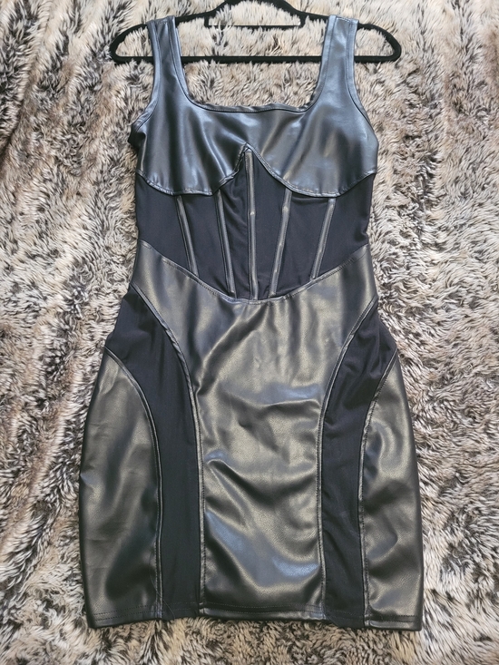 AKIRA Dresses & Skirts - AKIRA Black Faux Leather Bodycon Dress